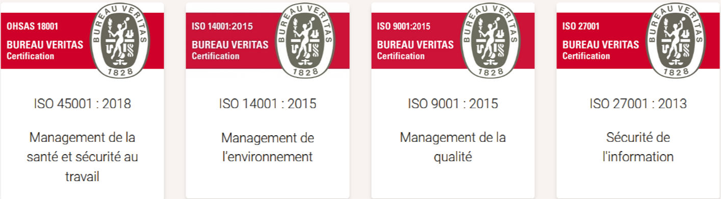 Certification ISO de la page hebergement