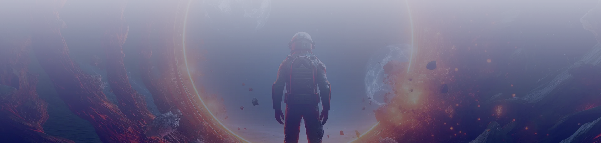 Astronaute devant un trou noir de la page sur-messure