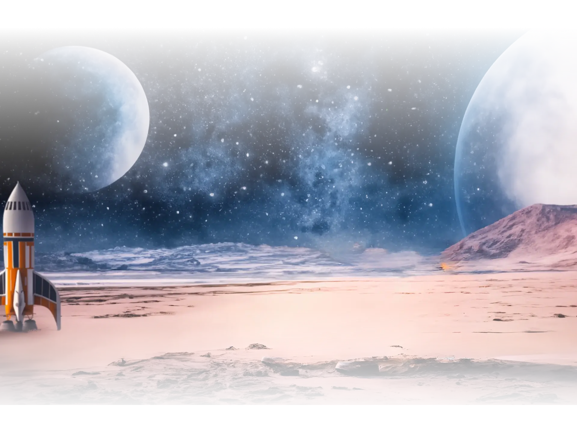 mars avec une fusée de la page accueil