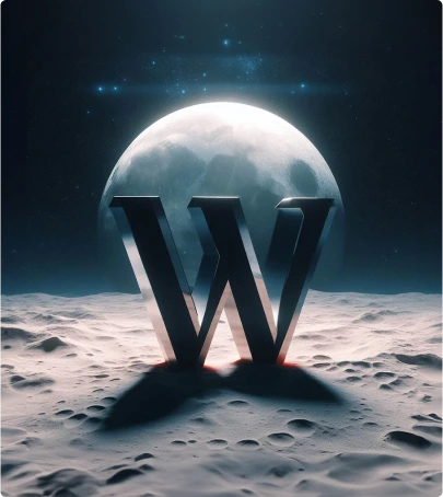logo wordpress sur la lune de la page wordpress