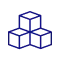 icône avec 3 cubes de la page vitrine
