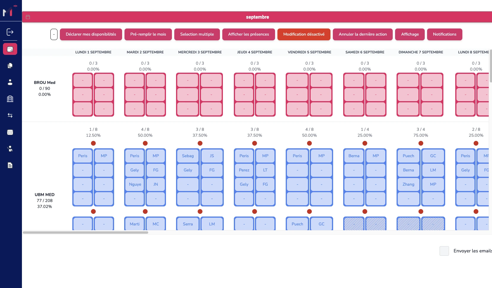 Planning d'équipe généré automatiquement