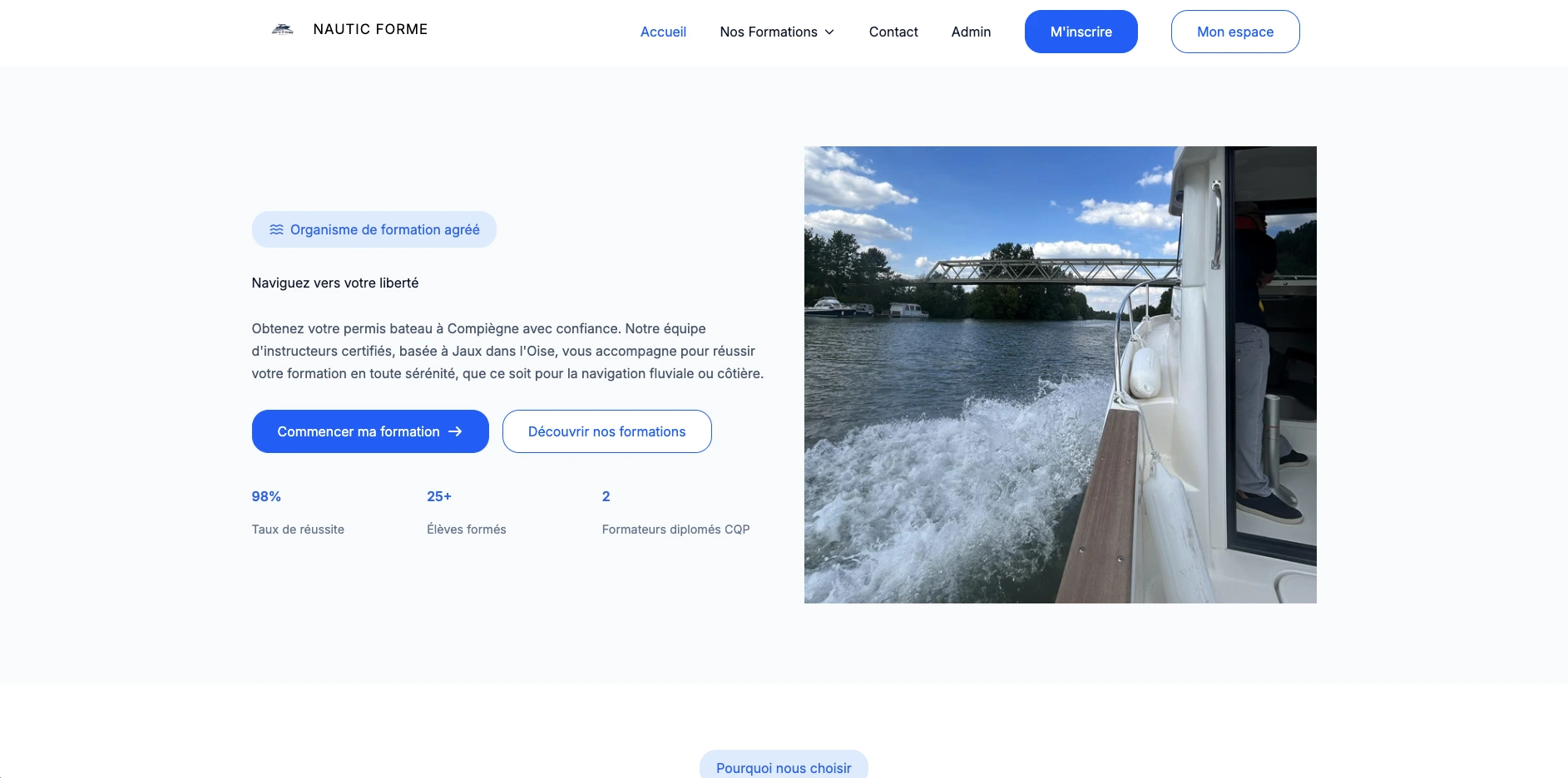 Site internet de Nautic Forme